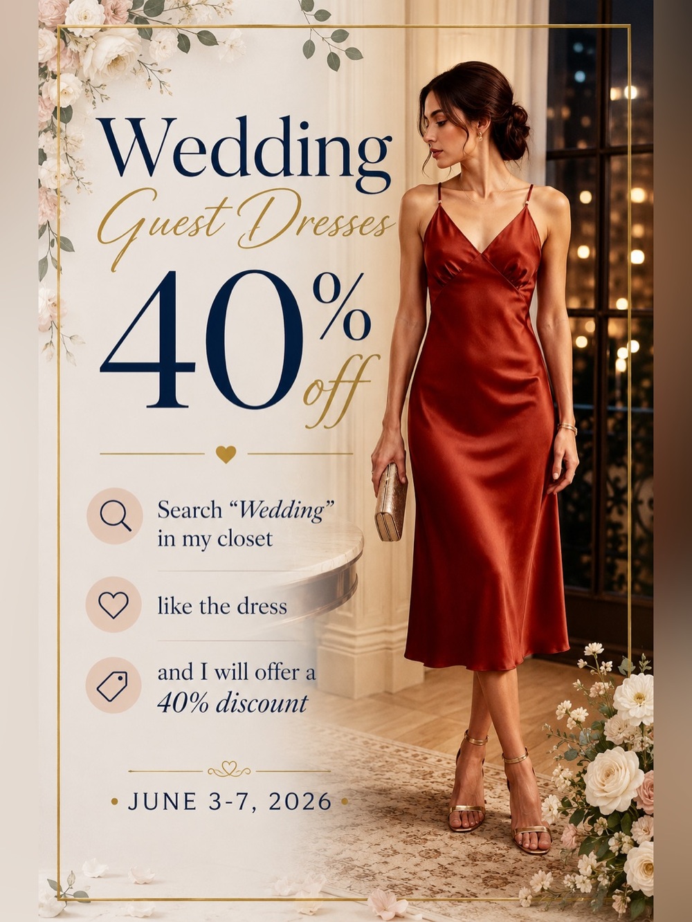 ✨ Wedding Guest Dress Event — 40% Off! ✨